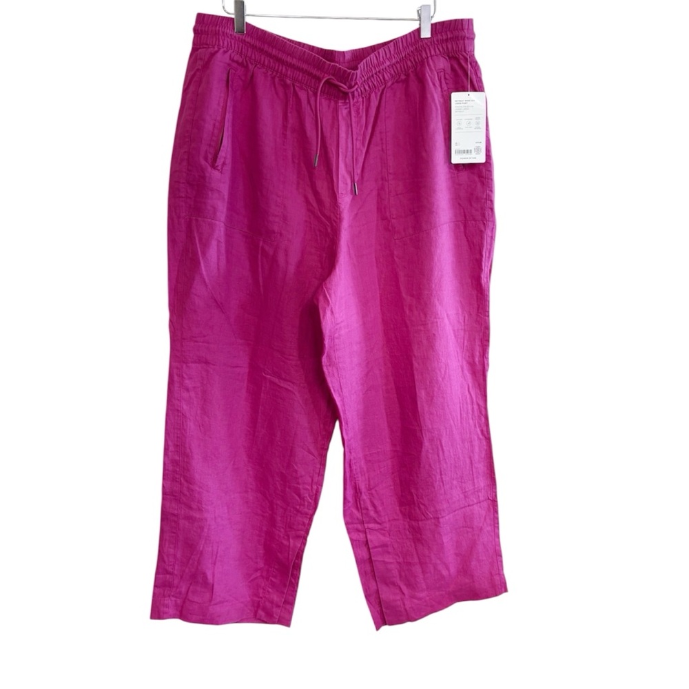 Athleta Retreat Linen Wide Leg Pants in Iceplant Pink size 1X NWT - Picture 7 of 10